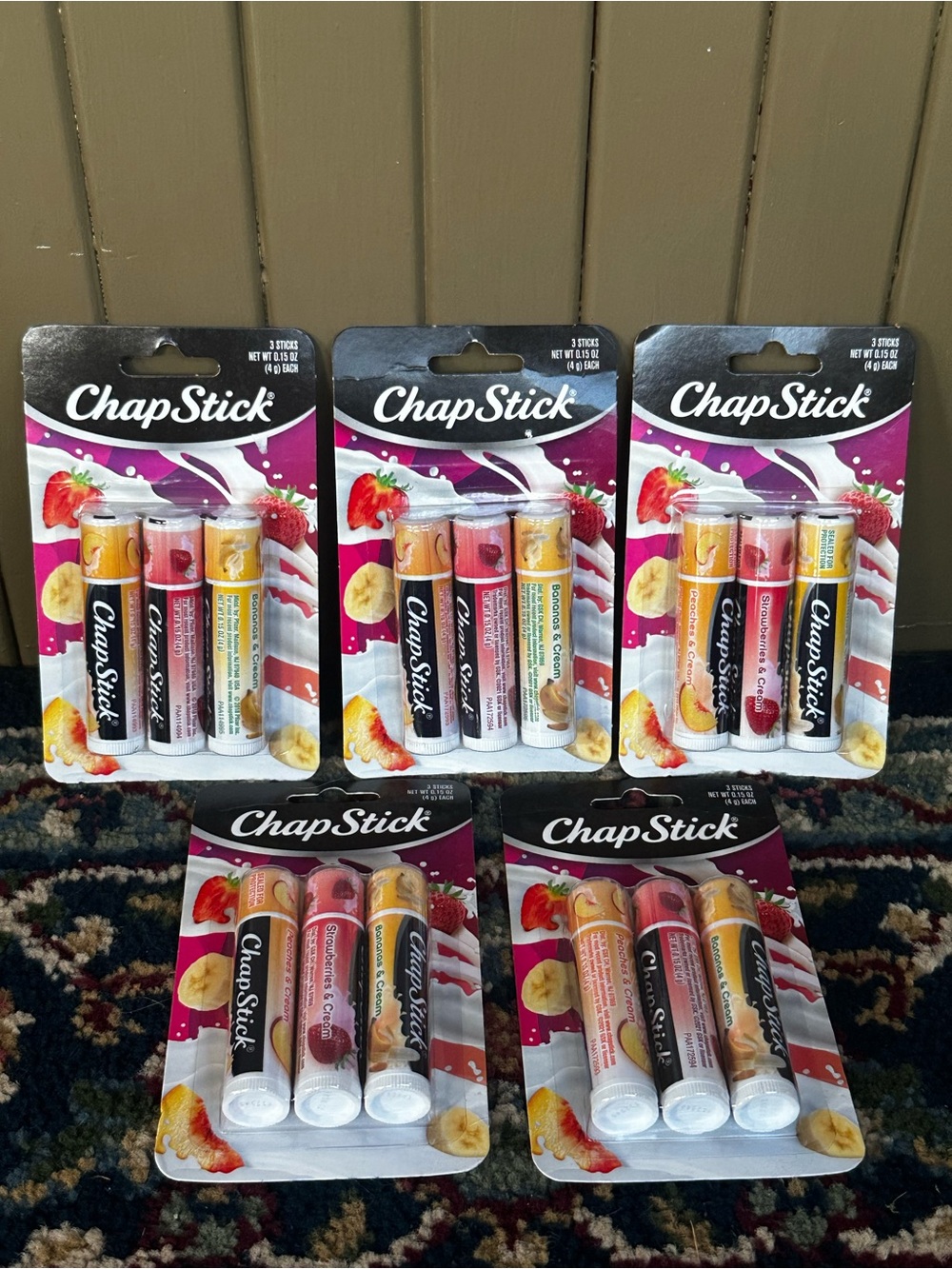 Chapstick Fruit & Cream Collection Lot of 5 NEW